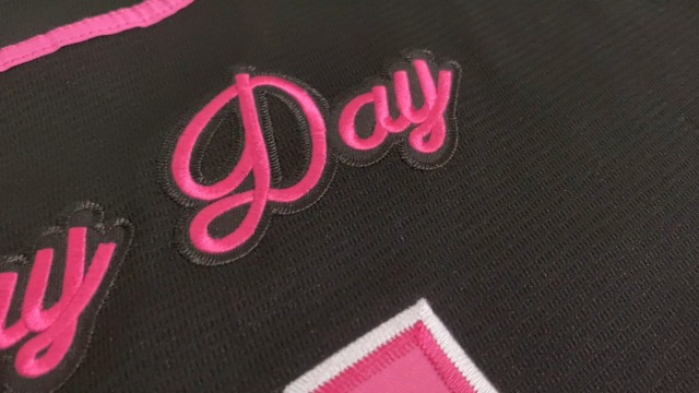 Jersey de béisbol para hombre Pinky's Next Friday Movie Day Day CD Store, rosa, bordado, cómodo miniatura 7