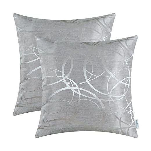 CaliTime Cojines Fundas Casos 2 Paquete Poliéster y Mezcla de poliéster Cojín Throw Almohada Protector Conchas para Sofá Sofá Dormitorio Inicio Navidad Decoración (45cm x 45cm)