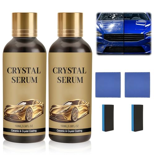 2Pcs PTZ Crystal Serum for Cars,PTZ Advanced Graphene Ceramic Coating for Cars,9H Graphene Coating for Auto Car Detailing,Quick Effect Car Coating Spray,Nano Coat Restore for Paint,Glass & Wheel