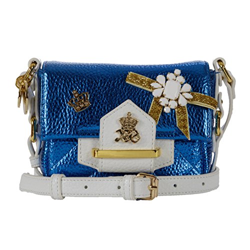 Sac bandoulière bleu et blanc aux finitions soignées 29567