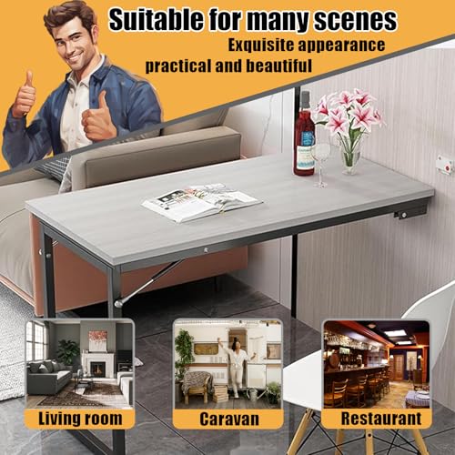 Bureau mural pliable pour petit espace - Solution pour économiser de l'espace - 5
