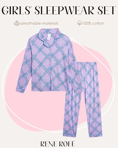 Rene Rofe Girls' Pajama Set - 2 Piece Yummy Long Sleeve Sleep Shirt and Pajama Pants - Cozy Sleepwear Set for Girls (4-12)2