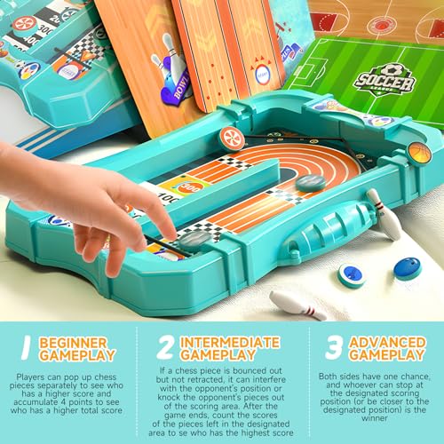 Tisch Hockey Spielzeug, 6 in 1 Sling Puck Game Brettspiel Hockey Tischfußballspielzeug mit 6 Szenen für Kinder und Erwachsene