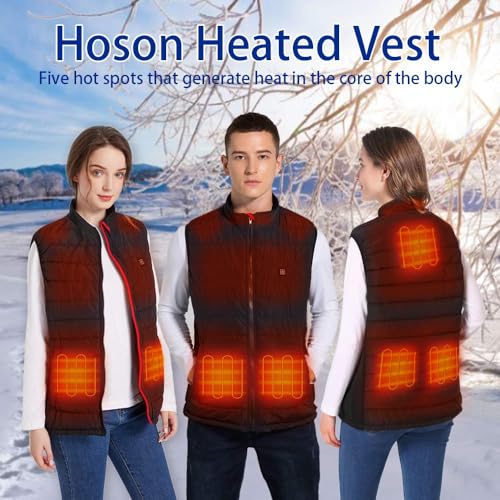 Hoson Heated Vest: Lightweight Electric Jacket for Men and Women with 9 Heating Zones for Skating
