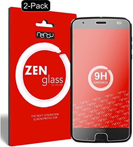 nandu I ZenGlass [2 Unidades] Protector de Vidrio Flexible Compatible con Lenovo Moto Z2 Play I Protector de Pantalla 9H I (más pequeño Que la Pantalla Curva)
