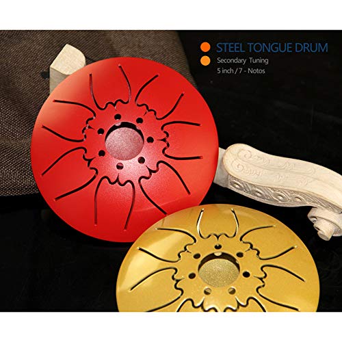 Steel Tongue Drum 5 pulgadas 7 notas rojo miniatura 4