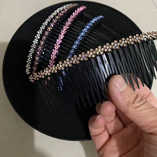 Aoxmas 5Pcs 24 Teeth Hair Comb Clip Clamp For Lady Girls Hair Combs Rhinestone Hair Side Combs 4.72" #TOP4