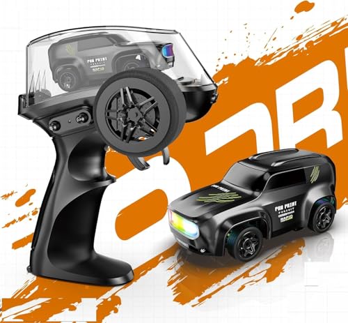 Image of Amitasha 2.4GHz Mini RC Drifting Car 1:64 Scale Remote Control Car with LED Lights & Speed Mode, Stunt Drift Toys for Kids & Adults