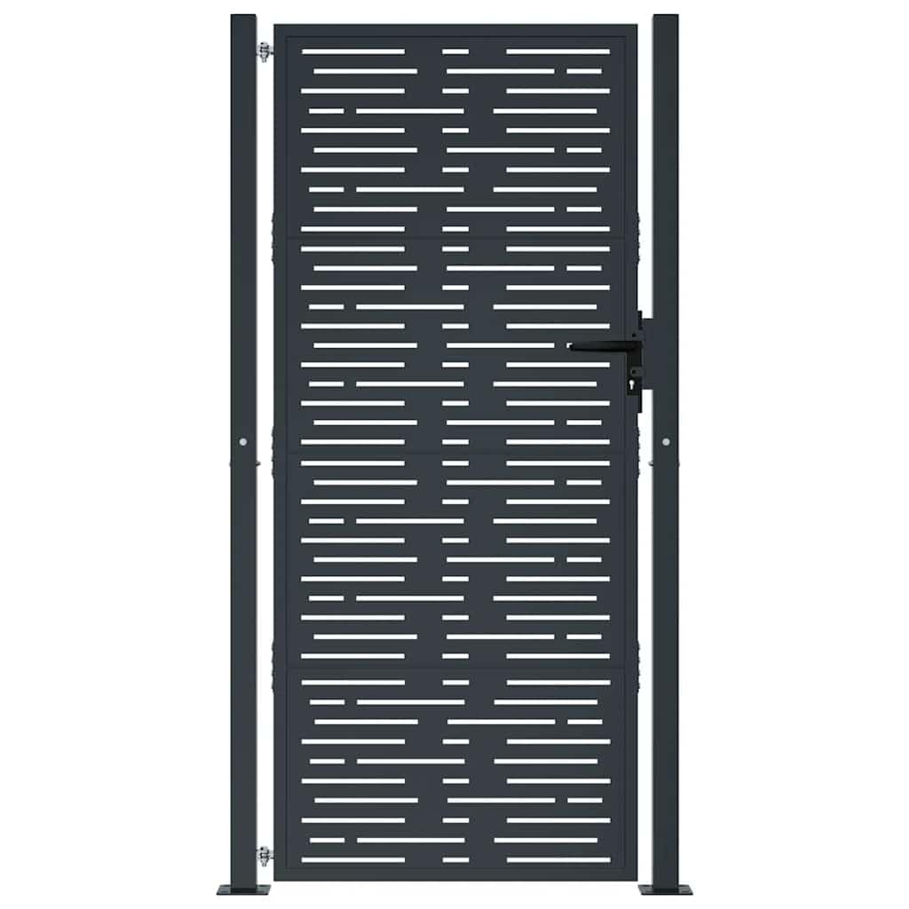 Portal Jardín Acero Antracita 100x175 cm Galvanizado Bloqueable