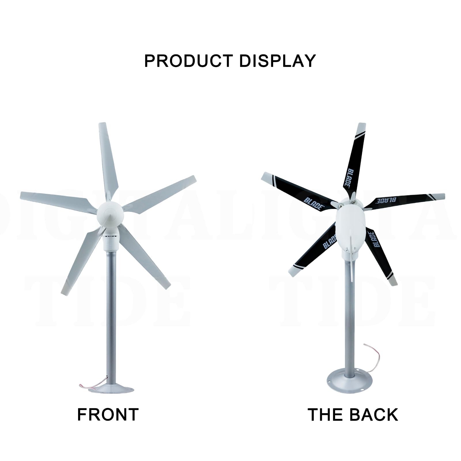 Mini generador de turbina eólica de 5 cuchillas, kit de bricolaje de energía eólica de imán permanente trifásico, generador sin escobillas, molino de viento al aire libre, turbina de viento pequeña