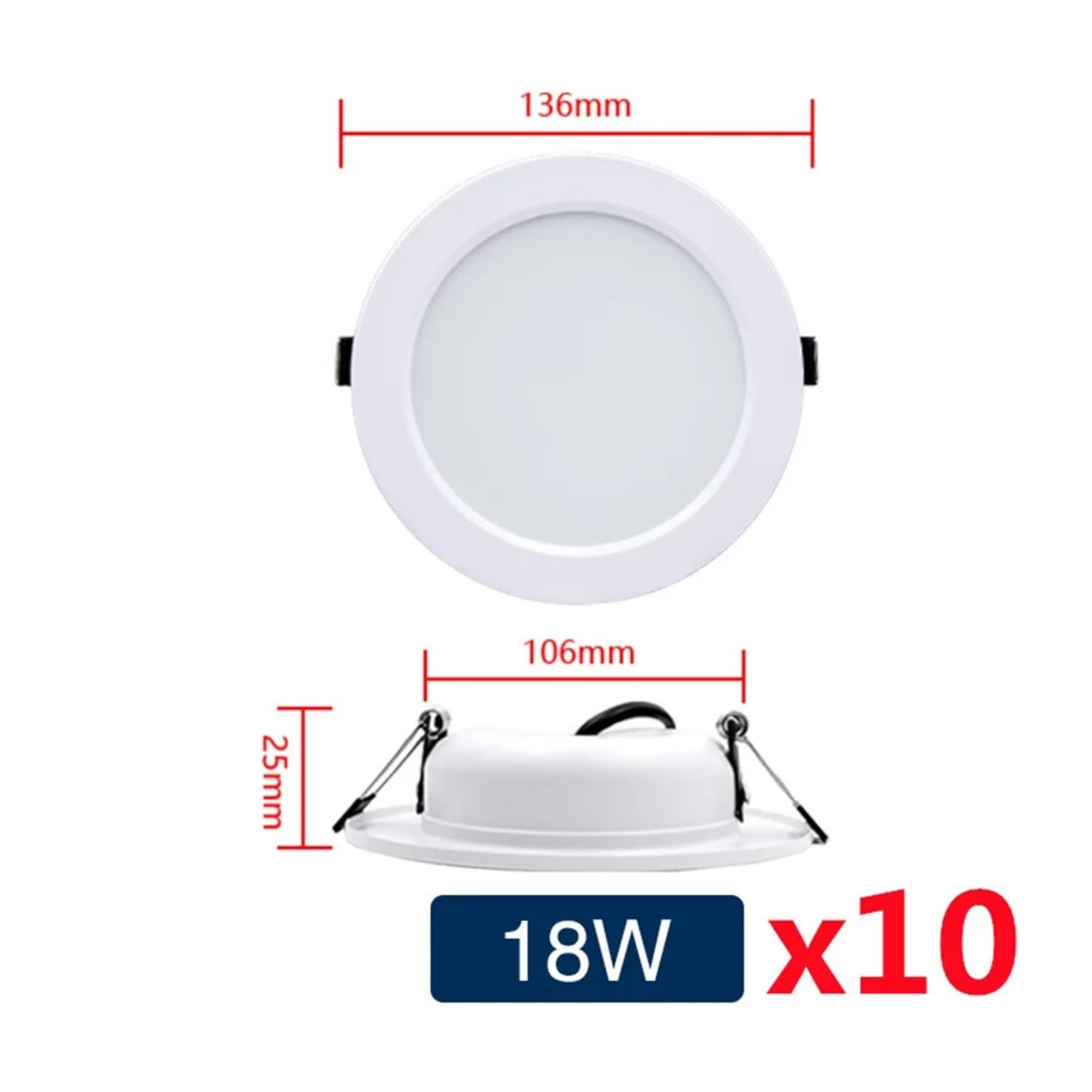 10 sztuk/partia Led Downlight 110V 220V lampa sufitowa 5W 9W 12W 15W 18W wpuszczany okrągły panel oświetleniowy DC12V 24V reflektor oświetlenie wewnętrzne