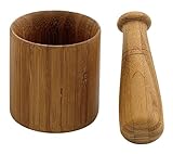 Helen’s Asian Kitchen Mortar and Pestle, Bamboo, 3.25 x 3-Inch Mortar with 6.25-Inch Pestle