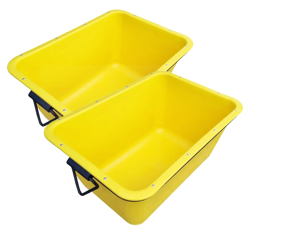 2X Systafex 200 Liter Mörtelmulde gelb kranbar frostbeständig umlaufendedr Stahlrahmen mit GS-Siegel Mörtelwanne Mörteleimer