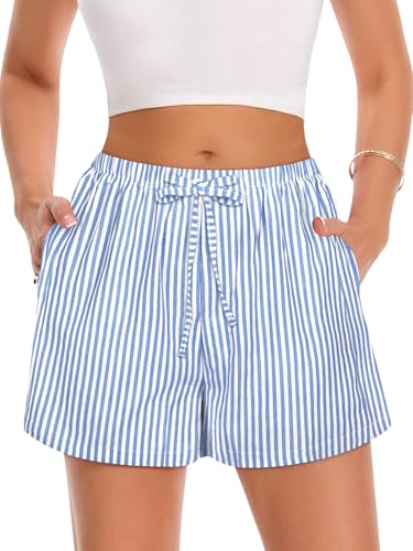 Image of Women Boxer Shorts Gingham Drawstring Pajama Bottom Plaid Pants with Pocket