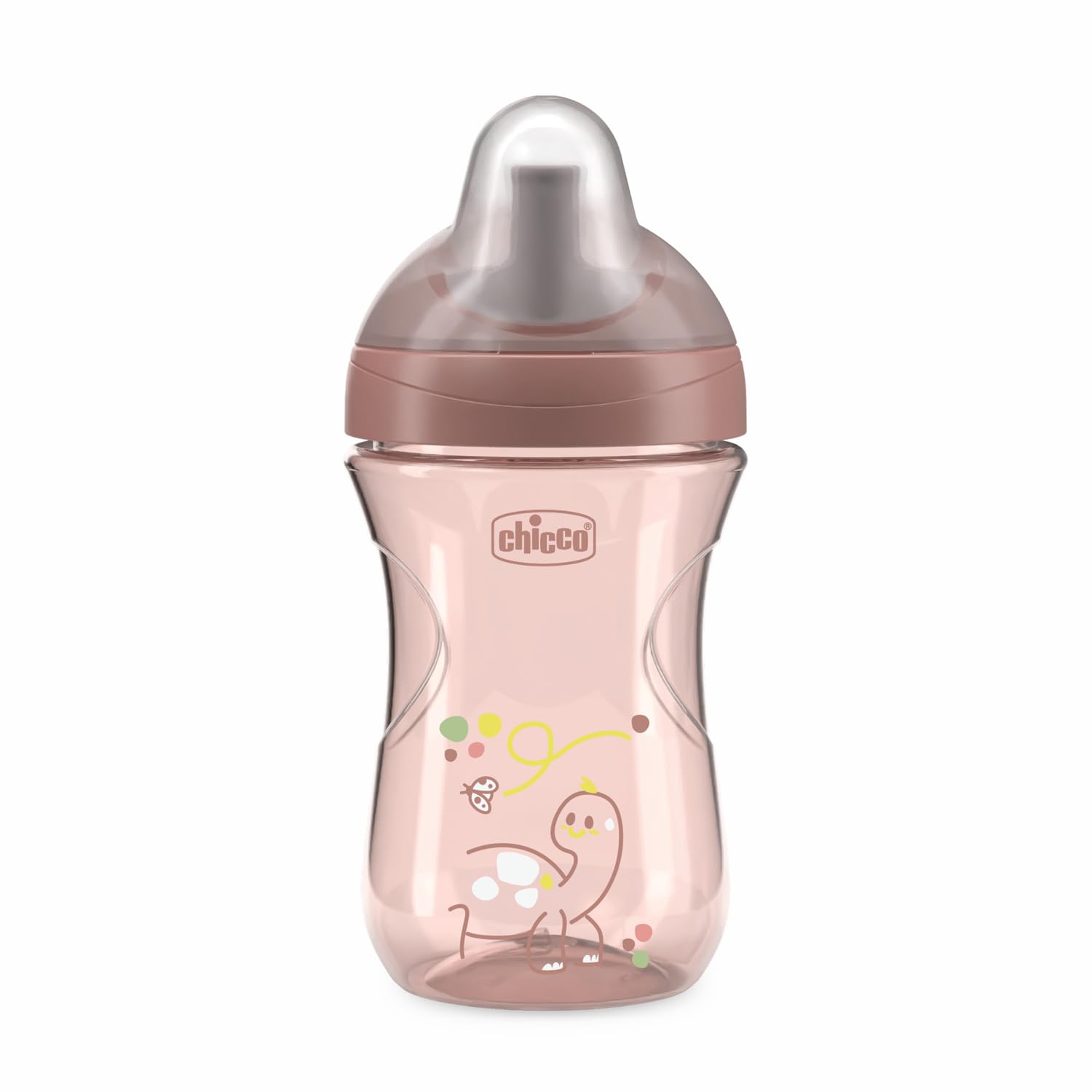 Chicco Advanced Cup Bicchiere Plastica Antigoccia 266 ml con Cannuccia, Beccuccio Ergonomico e Valvola, senza BPA, Rosa