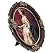 SIMON'S SHOP Vintage 8x10 Picture Frame, Oval Picture Frame 8x10, Antique Photo Frames in Mahogany with Gold Trim, Victorian Wall Decor