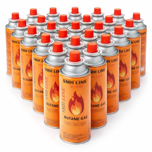 SMH LINE® Lot de 12 cartouches de gaz butane MSF-1A - 227 g - Brûleur Bunsen - Réchaud de camping - Chauffage à gaz - Brûleur à souder