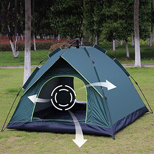 Tente bleue pop-up pour 4 personnes grand espace QYYZTQY