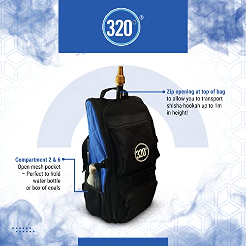 320º Shisha Tasche Gross mit 14 Fächern - Premium Shisha Rucksack - Reise Shisha Tragetasche Aufbewahrung Unterwegs… – Bild 6