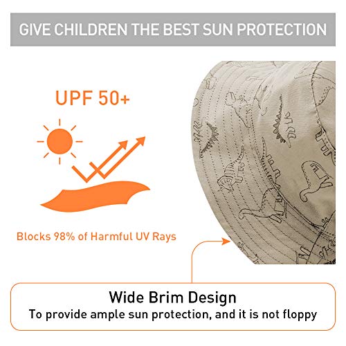 Orvinner Baby Sun Hat Cotton, Toddler Upf 50+ Sun Protection Beach Bucket Hat Kids Boys Girls Wide Brim Summer Play Hat (A2-Beige, 3-6 Months) #TOP1
