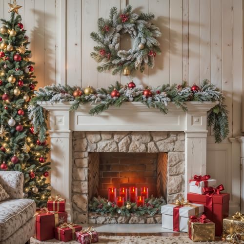 Image of Homemory Red Glass Flameless Candles, Battery Operated LED Pillar Candles with Remote Control and Timer, Radiance Candles, Real Wax, Set of 3,D3 xH4 5 inch 6 inch