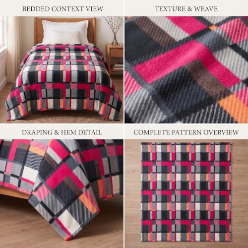 Image of HOMEKART Ultra Soft Flannel Blanket Set of 2 for Single Bed | 220 GSM Premium Fleece Winter Blanket | Warm, Lightweight, Breathable & Skin Friendly | Durable, Easy Care | 60 x 90 Inches, Pink Seafoam