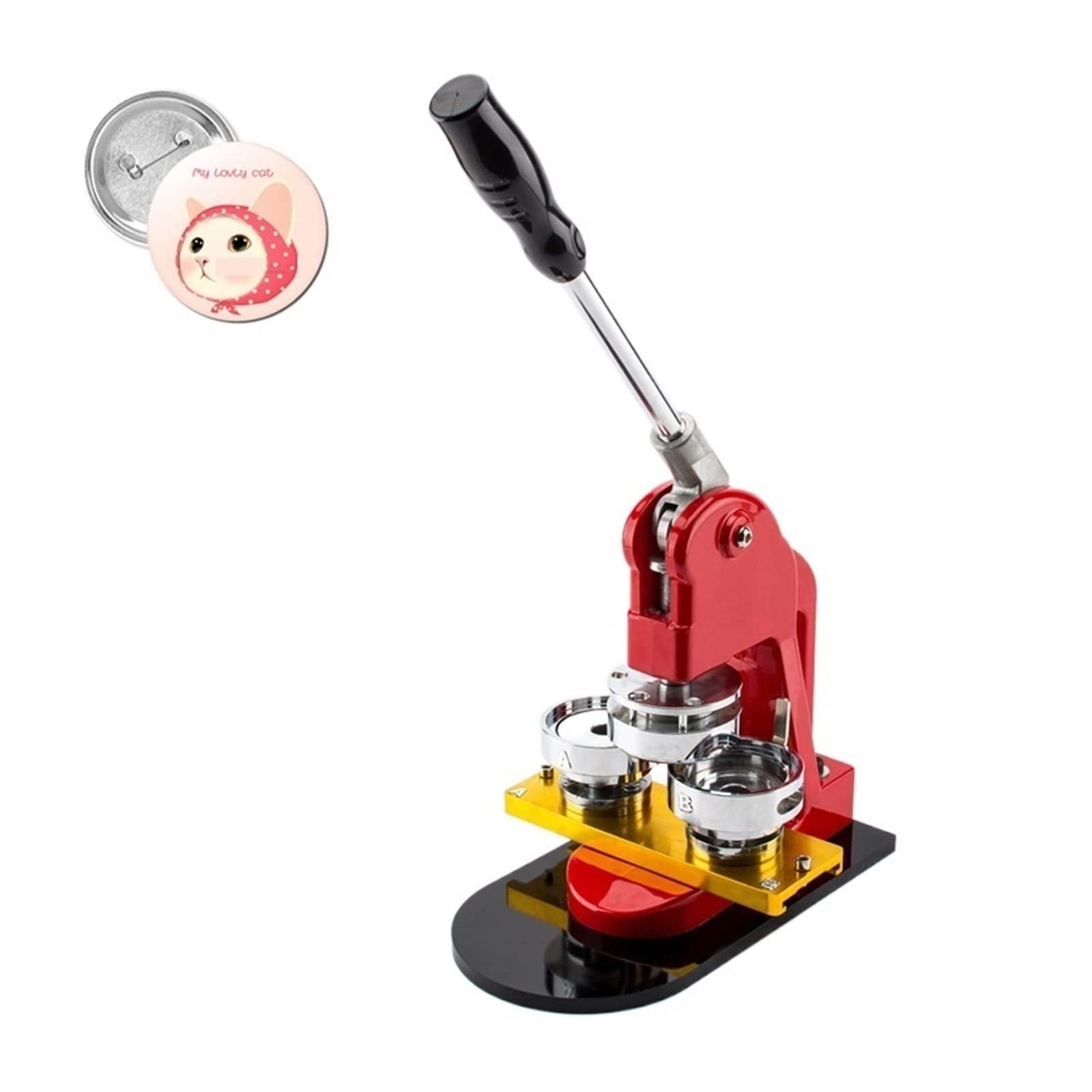 NGTFDCP Badge Machine, Badge Button Making Machine, 75mm/58mm/56mm/50mm/44mm/37mm/32mm/25mm Mold DIY Crafts(Badge Machine)