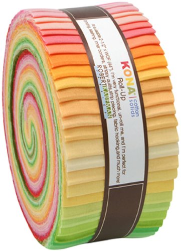 Kona Cotton Solids Sunrise Roll Up 43 2.5-inch Strips Jelly Roll Robert Kaufman Fabrics RU-262-43