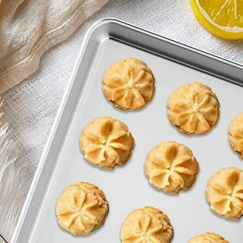 LKOP Baking Sheet Set of 2 Steel Cookie Baking Pan Padro Bakeware sets Baking pans set Cookie sheets for baking Sheet pan Baking tray Baking accessories Cookie sheet set