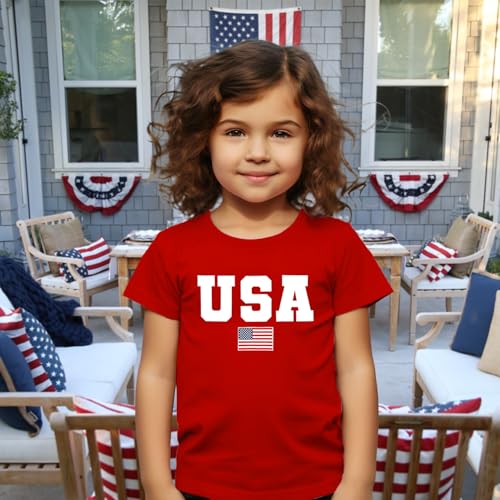 Image of 4th of July Shirts Toddler Boys Girls American Flag USA T-Shirt Kids Patriotic Tee Tops