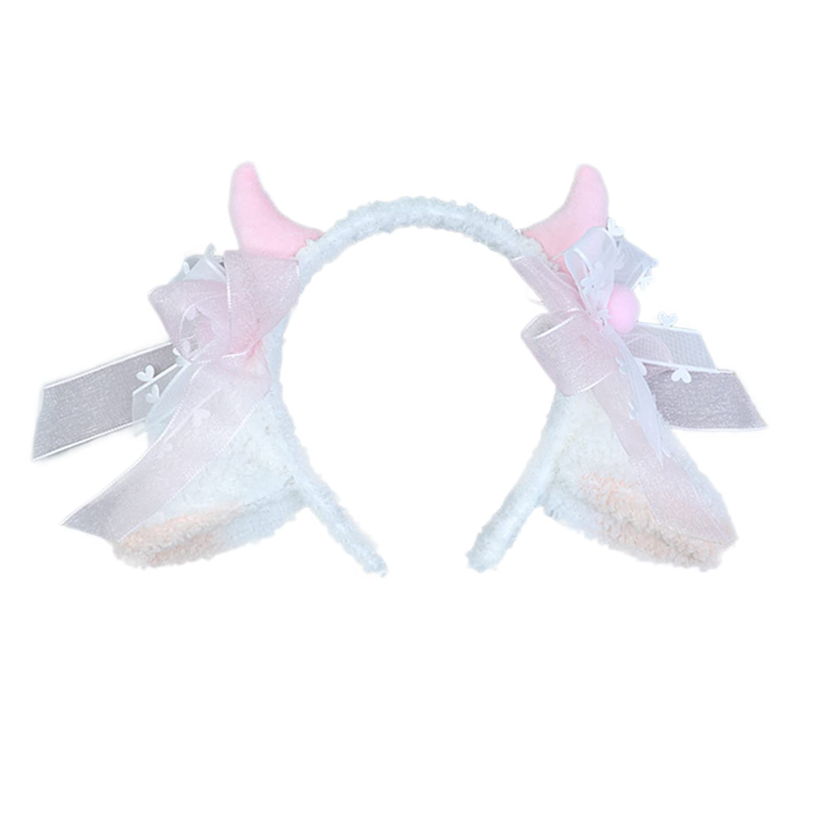 Fentency Sheep Ear Headband Sheep Hairband Sheep Horn Bows Decor Headwear Sheep Cosplay Ear Bows knot Hair hoop Girl