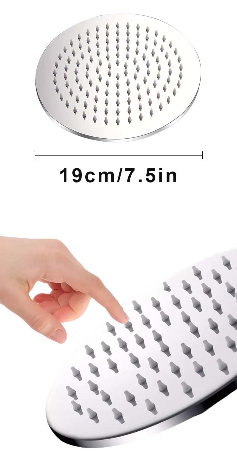 Rain Shower Head Made of Stainless Steel, Shower Head, Stainless Steel Shower Head, Adjustable Rain Shower, 8 Inches - Image 2