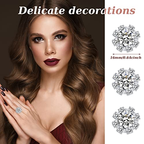 70 Pcs 16Mm Rhinestone Embellishments Flatback Buttons Jewelry Flower Crystal Accessory For Crafts Diy Jewelry Making Wedding Decoration Bridal Bouquet Halloween Christmas Invitations(Silver) #TOP1