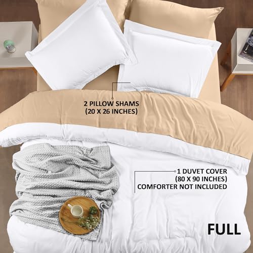 Utopia Bedding Duvet Cover Full Size - 3 Piece with Zipper Closure - 1 Comforter Cover 80X90 Inches & 2 Pillow Shams 20X26 Inches (Pack of 10, White) Comforter Not Included