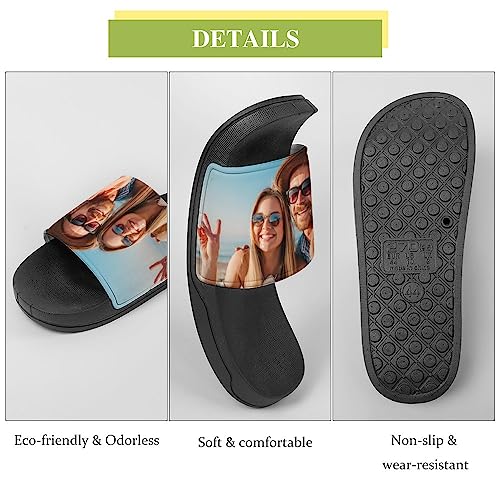 Custom Slides Slippers Add Your Photo Name Design Sandals Shoes Personalized Shoes Comfort Bathroom Shower Slippers for Men Women3