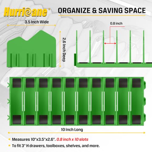 Image of HURRICANE Pliers Organizer Rack with Non-Slip Rubber Base, Extendable Design, Blue and Green, 2 Pack