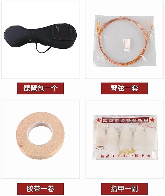 LANDTOM Entry leveL Chinese Lute Traditional Stringed Instrument PiPa for children (Hardwood)