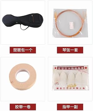 LANDTOM Entry leveL Chinese Lute Traditional Stringed Instrument PiPa for children (Hardwood)