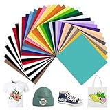 HTV Heat Transfer Vinyl Bundle - 36 Pack Iron on Vinyl for T Shirts, 12'x10' Vinyl Sheets, 28 Assorted Colors for DIY Fabrics T-Shirts, Easy to Cut & Weed for Heat Vinyl Design