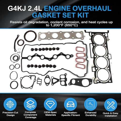 Image of Kessocco 20910-2GU03 22311-2G700 20910-2GA02 21443-25000 G4KJ 2.4 Engine Overhaul Gasket Set Kit for Hyundai Tucson Sonata Santa Fe Sport Kia Optima Sorento Sportage 2.4L