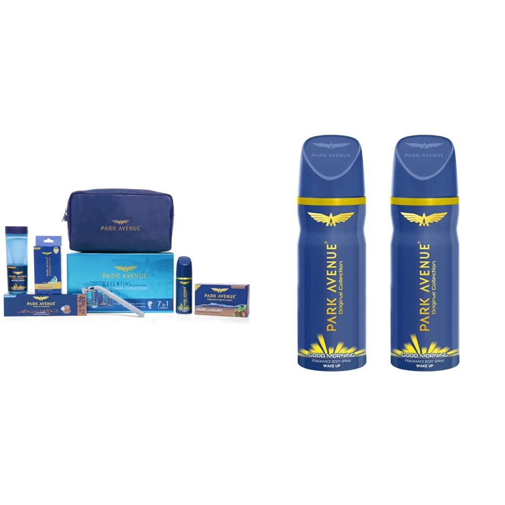 Park Avenue Essential Grooming Collection 7 in 1 Combo Grooming Kit & Park Avenue Good Morning Combo Perfume, 300ml (Pack Of 2)