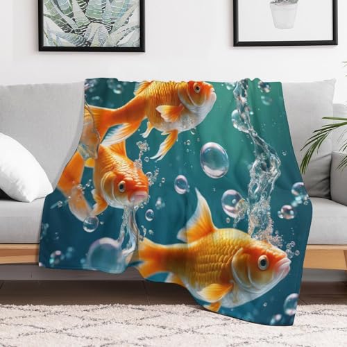 Couverture flannel poisson 100x130cm douce et lavable en machine - 3