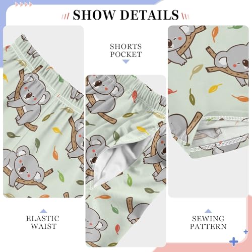 Lovely Koala on The Tree Boys Long Pants Soft Trousers Elastic Waist Kids Lounge Bottoms with Pockets S-XL4