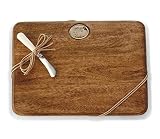 Mud Pie Cutting Board Set, Initial-N, Brown