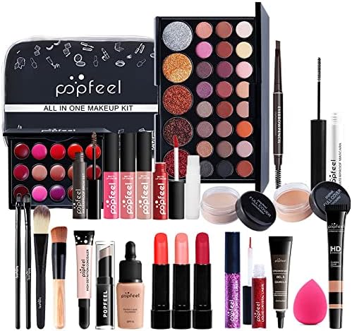 24pcs Professional makeup kit, Make up set teenagers girls, Girls make up set 9 to 12 With Lip gloss, eye shadow, mascara, eyeliner, concealer, etc.for Teenage & Adults
