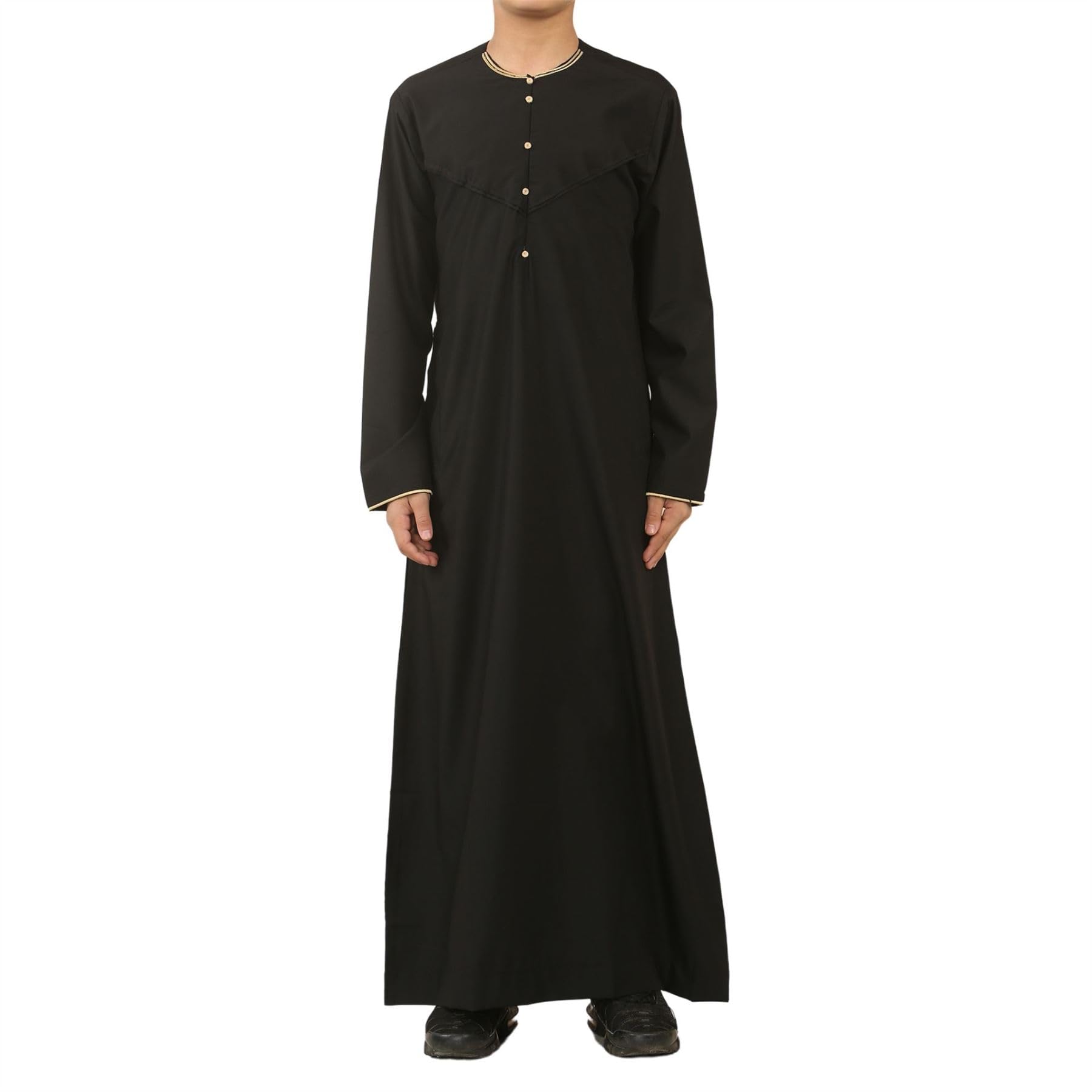 Thobez Boys Gold/Black Oe-300 - 'S Emirati Omani Thobe Embroidery - 46