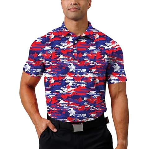 Maylian Quick-Dry Mens Golf Shirt Moisture Wicking Printed Performance Polo Shirts for Men (X-Large,1) Cover