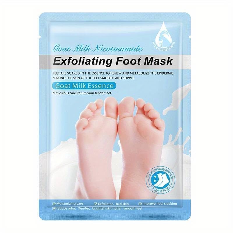 Foot Peel Mask for Cracked Feet Dead Skin Remover Heel Peel Pedicure Goat Milk & Nicotinamide Foot Mask Dry Skin Hard Callus Remover Baby Soft Feet Exfoliating Mask for Women Men 1 Pack-image-21