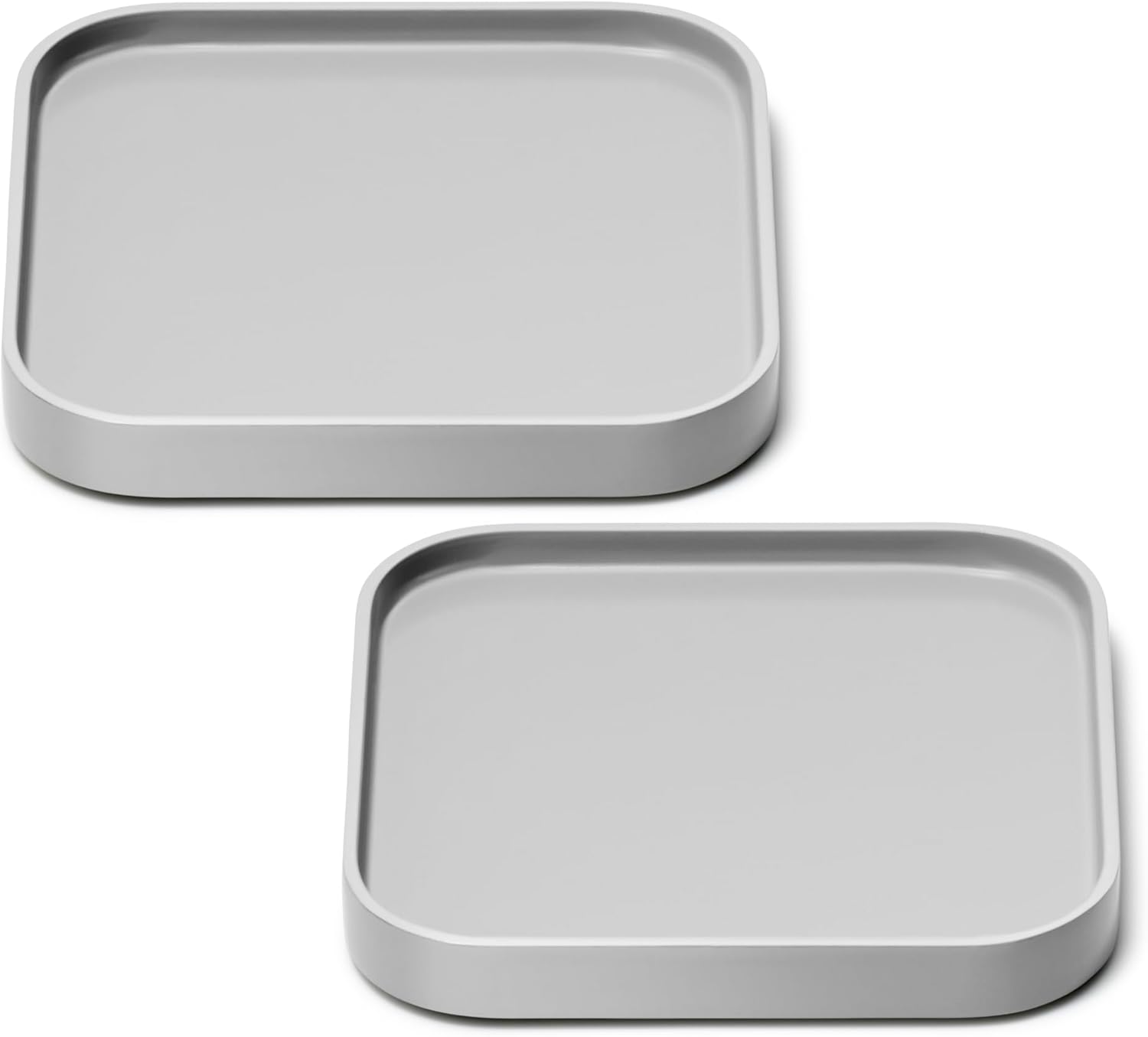 Caraway Spoon Rest Set of 2 - Stackable Spoon Holder for Kitchen Counter - Drip Catching, Heat-Resistant Design - Non-Slip Base - Gray