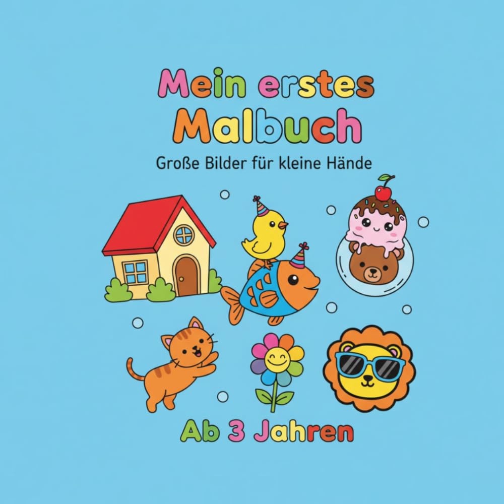 Mein erstes Malbuch: Große Bilder für kleine Hände – Malbuch für Kinder ab 3 Jahren